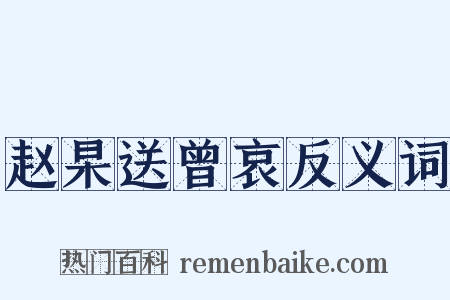 赵杲送曾哀反义词是什么意思的图片